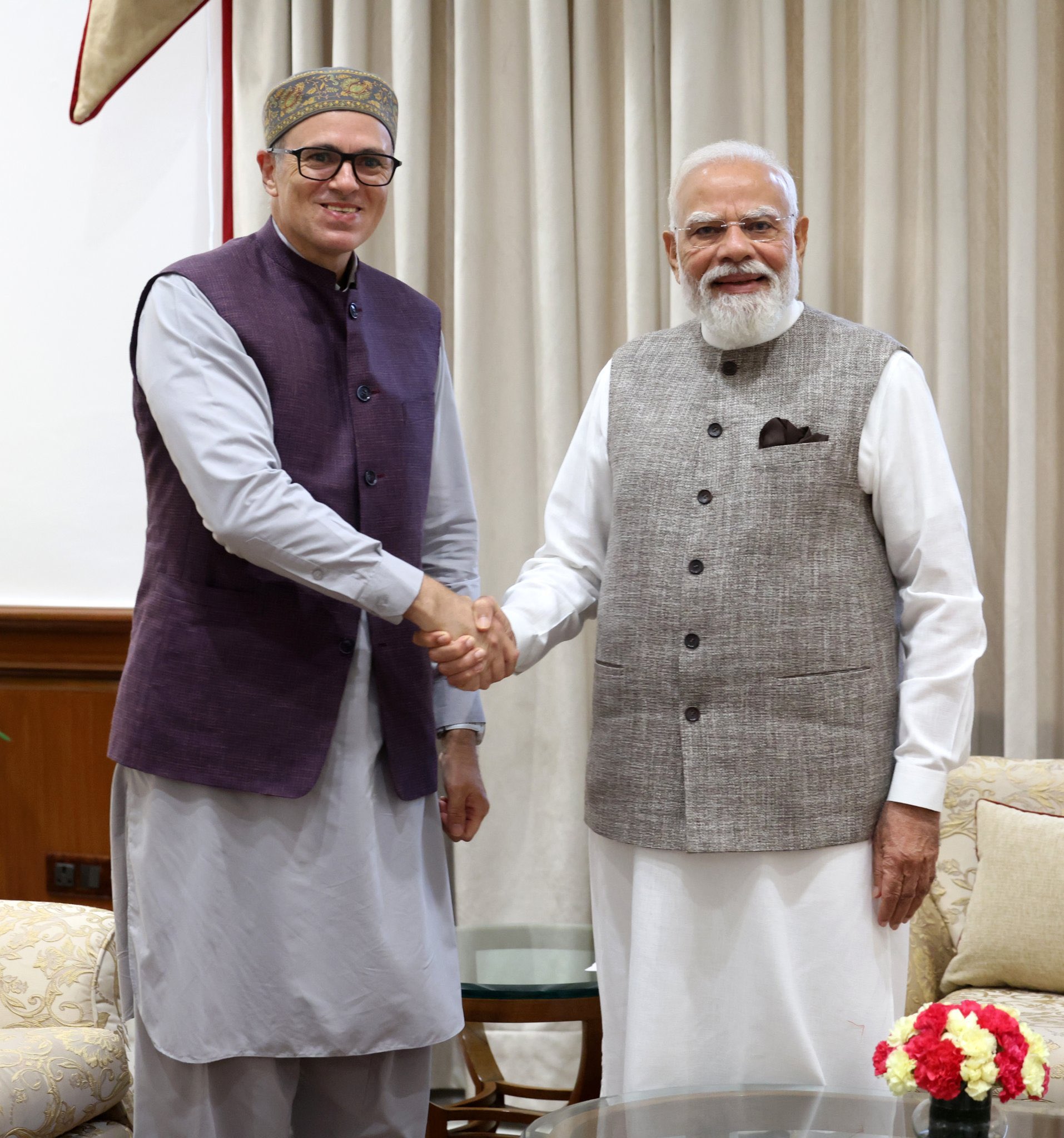 'Chief Minister Meets Prime Minister, Presses for Statehood Restoration and Enhanced Development Support for J&K'