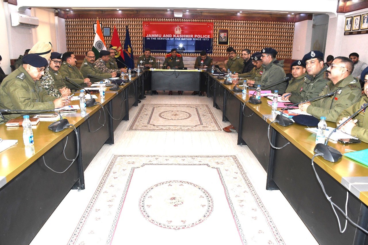 'ADGP law & order chairs joint security review meeting at PCR Kashmir'