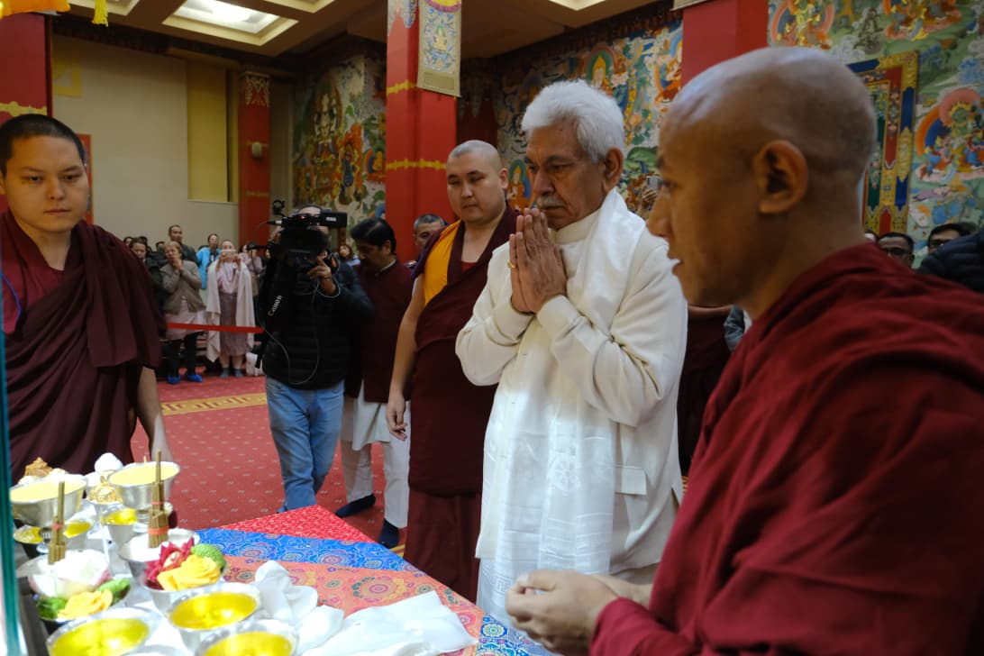 'Lieutenant Governor pays obeisance to sacred relics of Lord Buddha at Geden Sheddup Choikorling Monastery at Elista, Kalmykia, Russia'