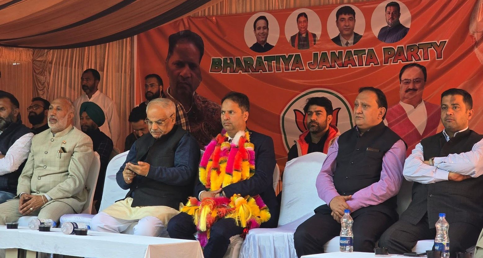 'Sunil Sharma, Ashok Koul Address Nomination Rally of Aga Syed Mohsin at Budgam Sunil Sharma Rules Out Alliance with NC, Says BJP Will Never Side with “Culprits of Common Kashmiris”'