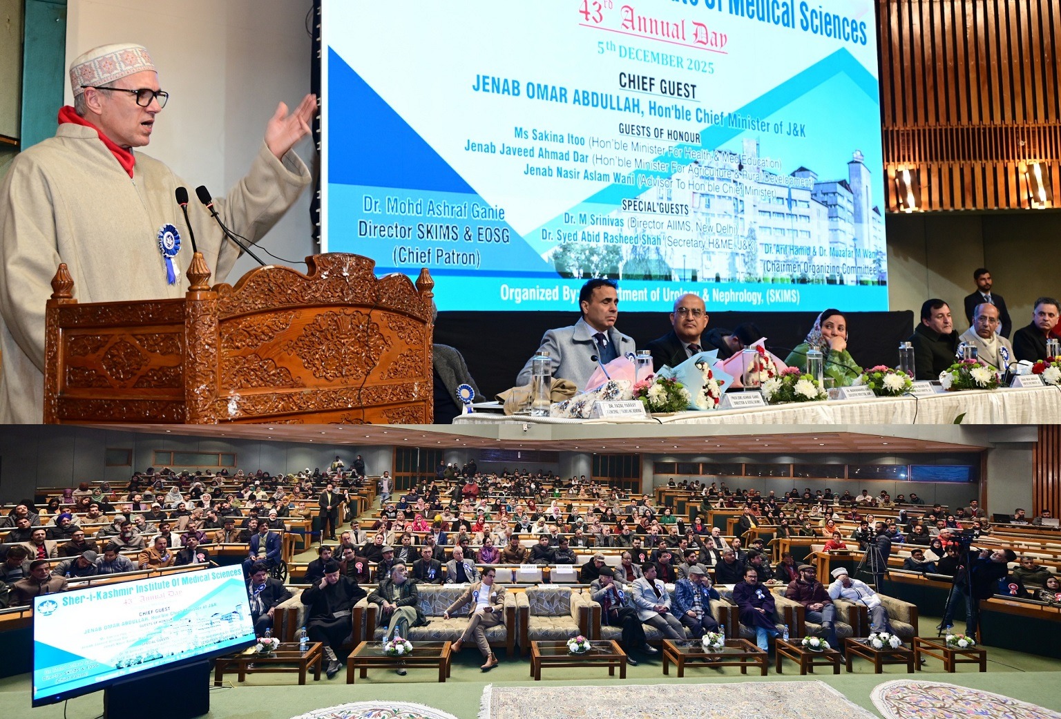 'CM Omar Abdullah addresses 43rd foundation day of SKIMS'
