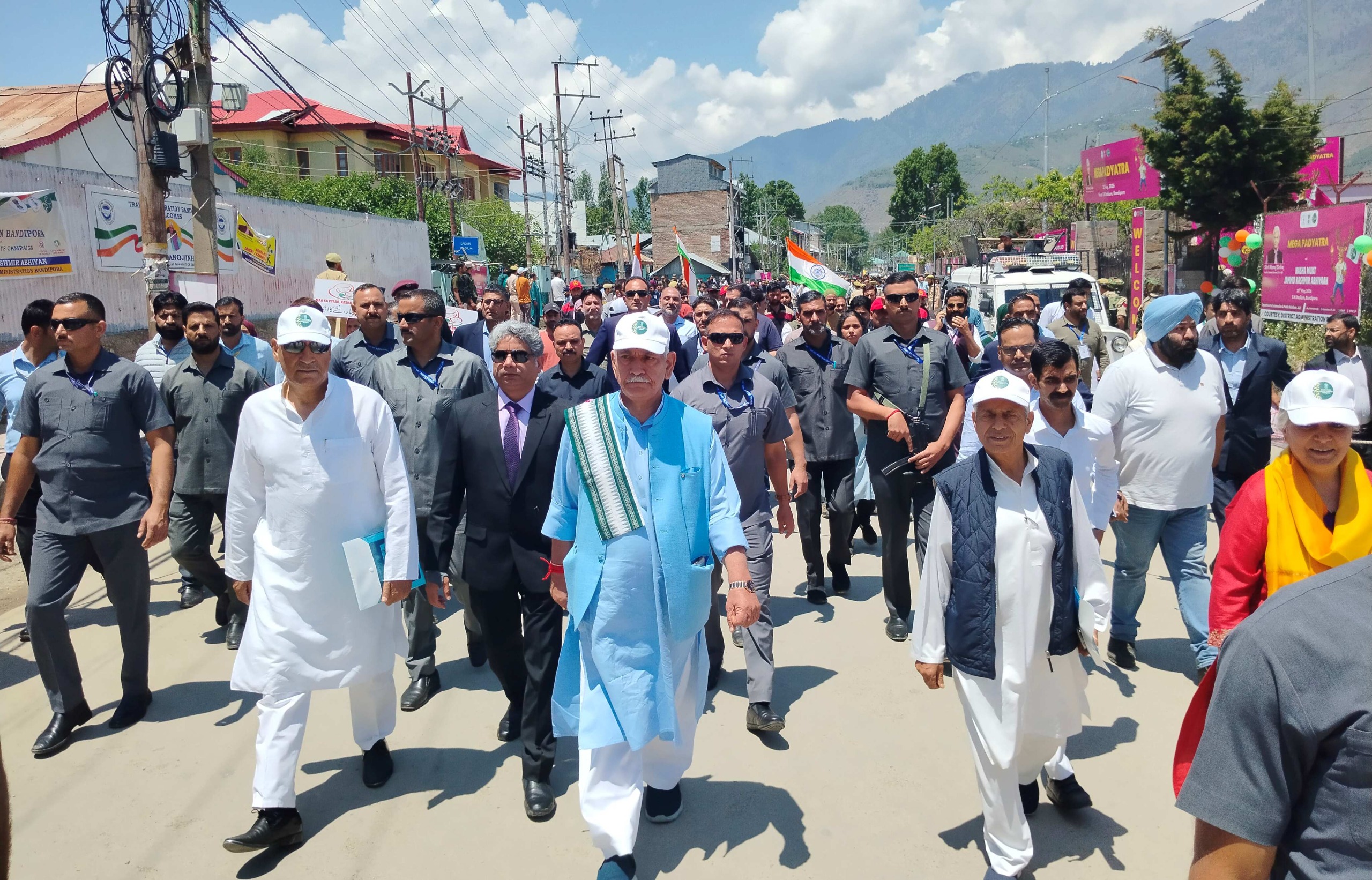'LG Manoj Sinha Leads Massive Anti-Drug March in Bandipora, Vows Relentless Crackdown on Narco-Terror Network'