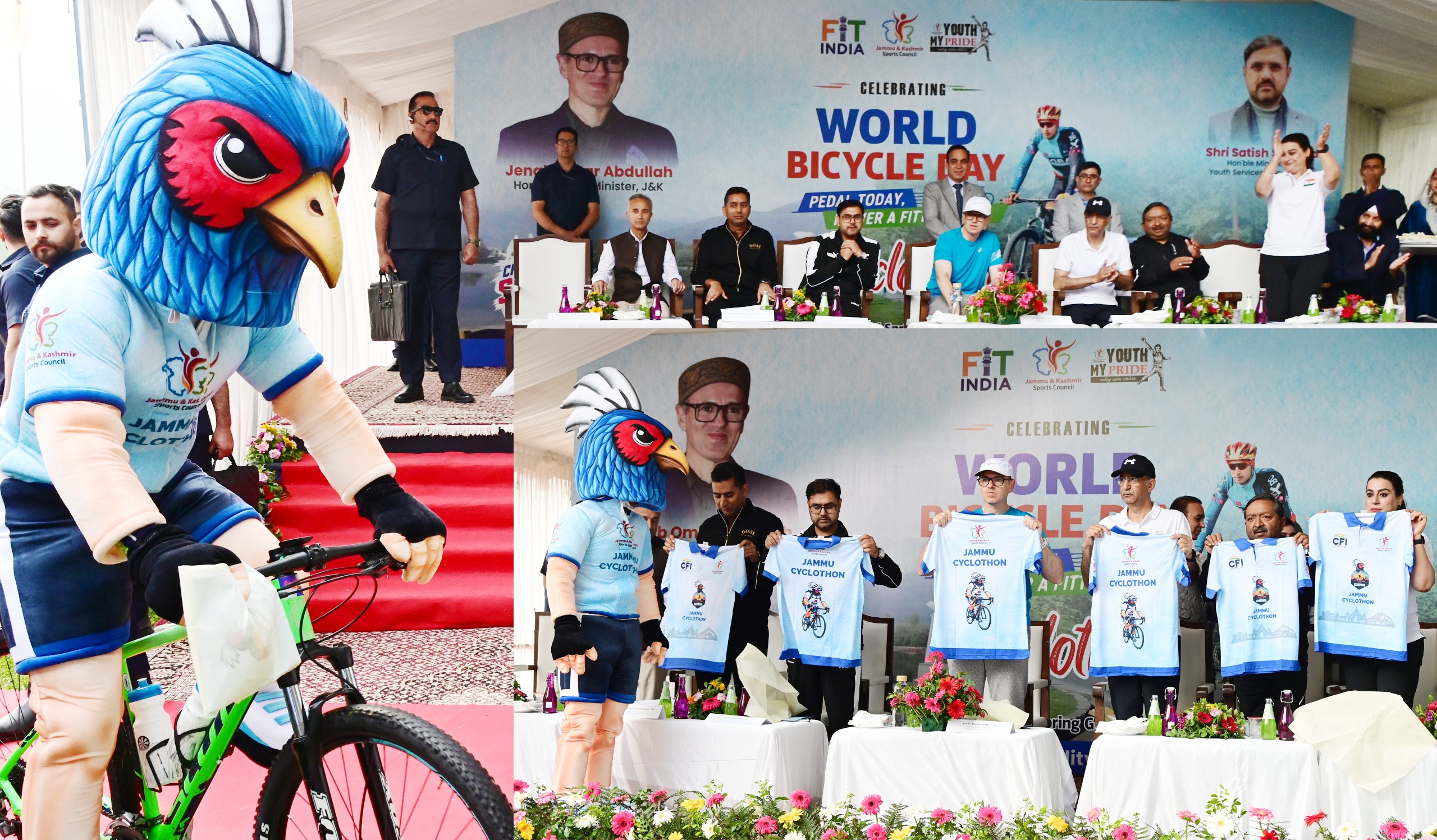 'CM Omar Abdullah flags off Cyclothon on World Bicycle Day, launches Jammu Cyclothon campaign'