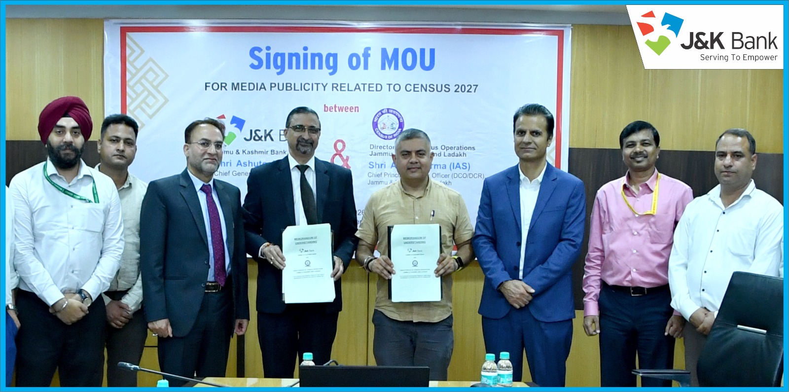 'J&K Bank, Directorate of Census Operations Forge First-of-Its-Kind Partnership to Boost Census 2027 Public Awareness'