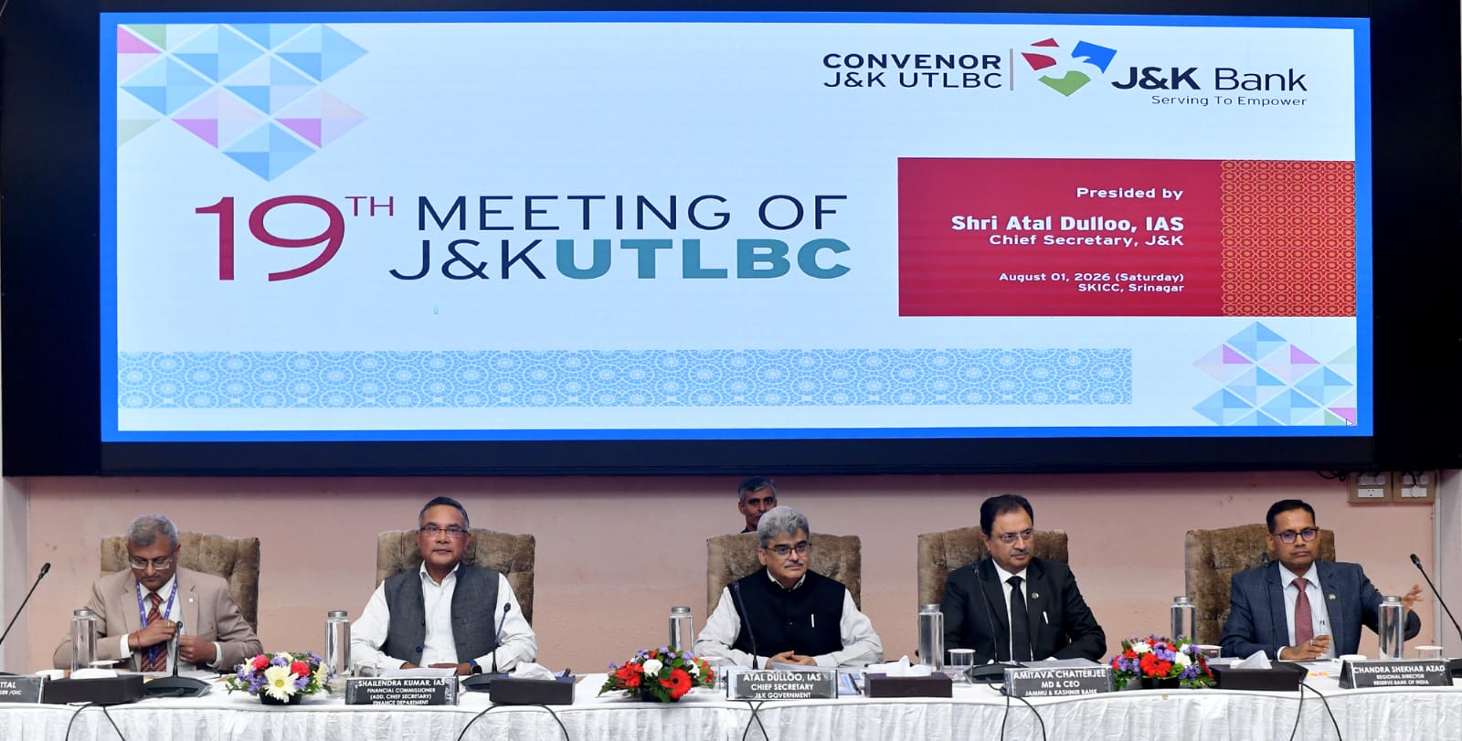 'Chief Secretary Chairs 19th J&K UTLBC meeting , Banks in J&K UT have disbursed credit of Rs. 84,384 Crore during FY 2025-26 to 19.37 lac beneficiaries.'