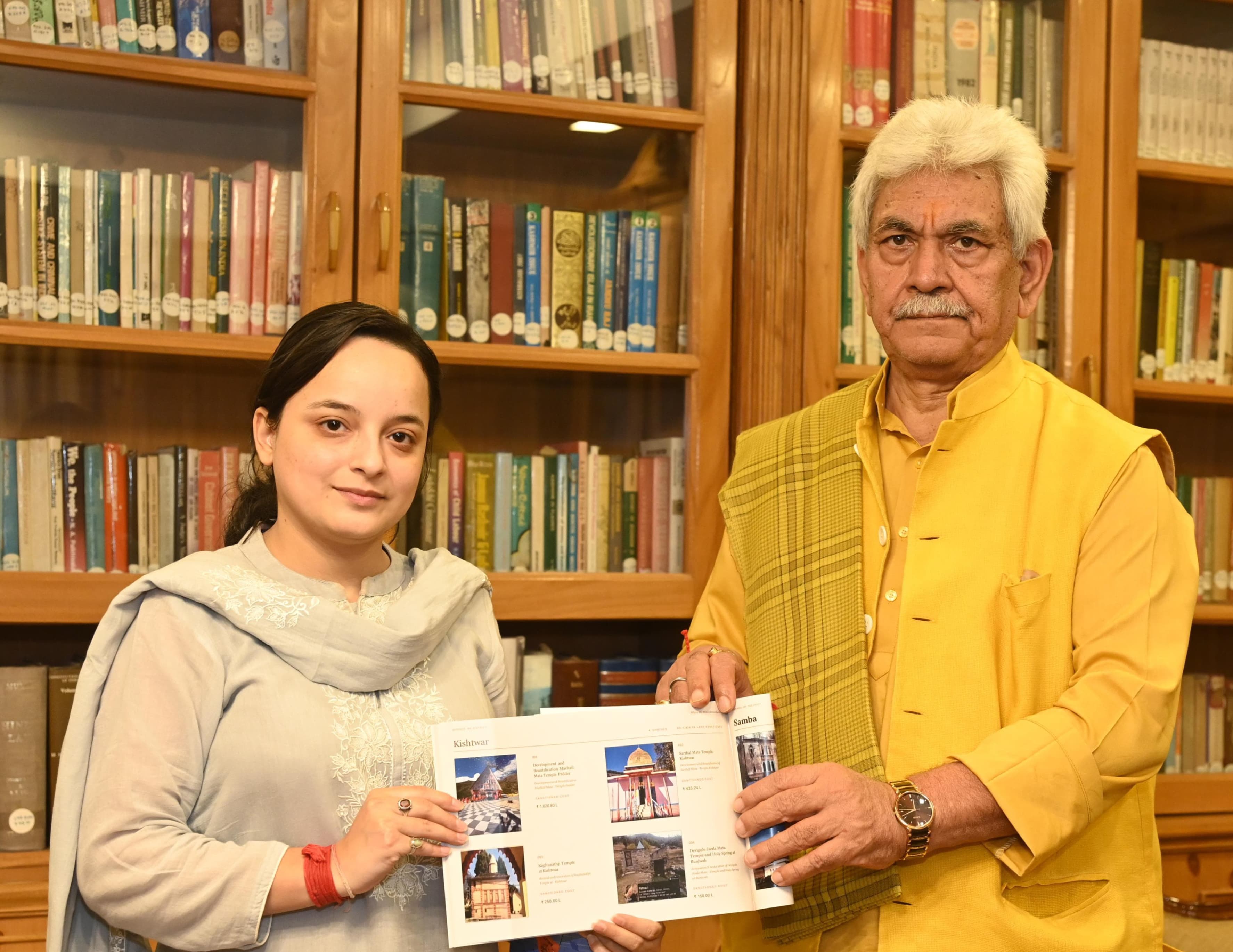 'Shagun Parihar Calls on LG Sinha, Discusses Development Projects in Kishtwar'