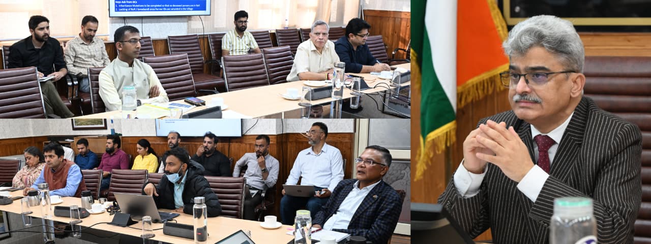'CS directs DCs to certify 100% coverage of eligible farmers under AgriStack Reviews district-wise progress of land records digitisation across J&K'