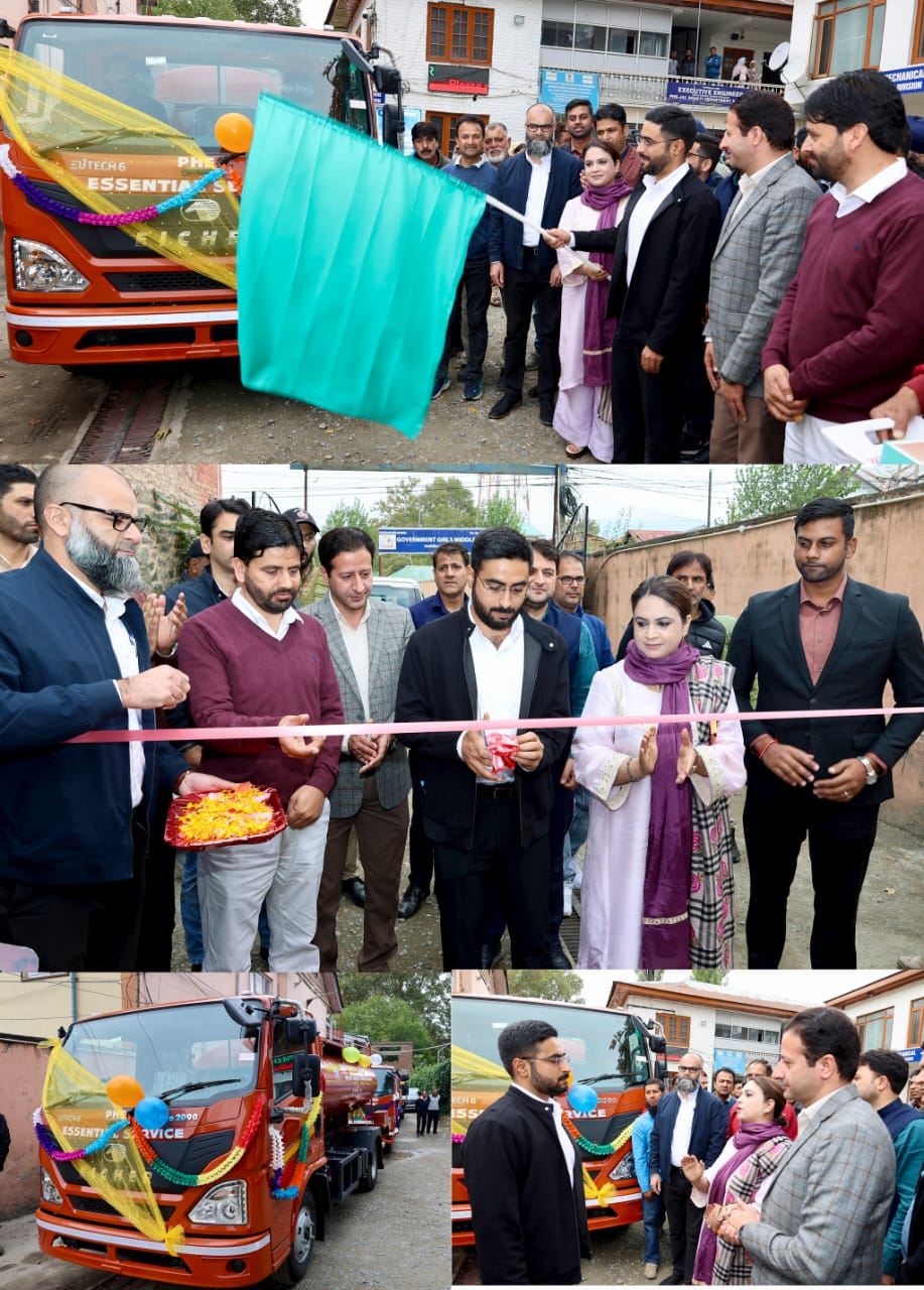 'Srinagar DC Inducts Three New Water Tankers to Strengthen Drinking Water Supply , Vehicles Worth Rs 72 Lakh to Improve Water Availability in Tail-End Areas During Peak Demand Season'