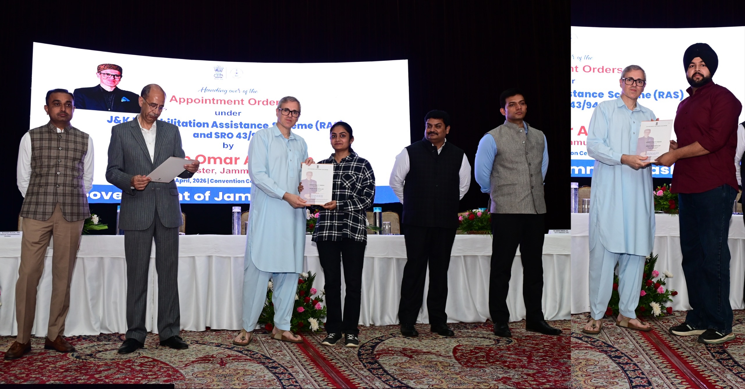 'CM Omar Abdullah Hands Over 124 Compassionate Appointments, Calls for Swift Reforms in RAS'